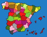 Disegno Le province di Spagna pitturato su marcello