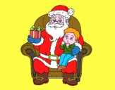 Disegno Babbo Natale e bambino di Natale  pitturato su MEPADREAME