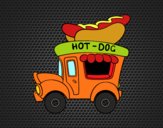 Disegno Food truck di hot dog pitturato su  fedenegli