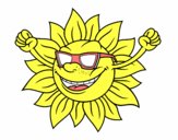 Il sole con occhiali da sole