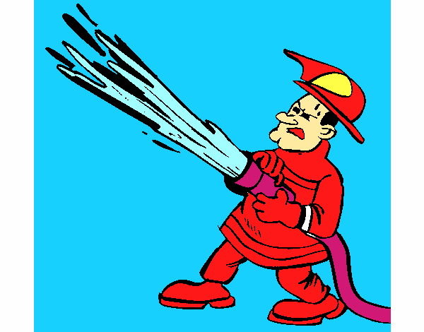 Pompiere con idrante 
