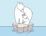 Mamma orso con il figlio