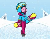 Una ragazza Snowboard