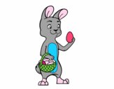 Un coniglio con uovo di Pasqua