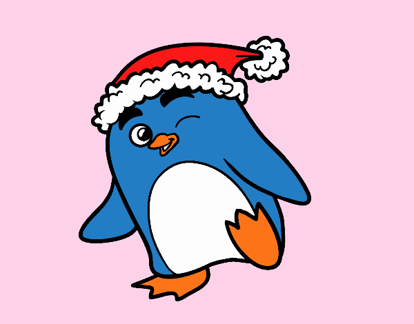 Pinguino con il berretto di Natale