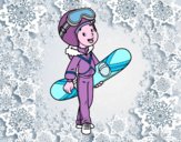 Una ragazza Snowboard