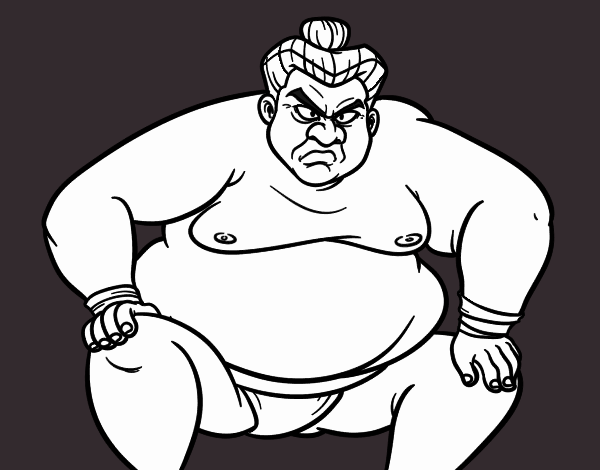 Lottatore sumo furioso
