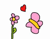 Farfalla, fiore e cuore