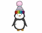 Pinguino con cappello di inverno